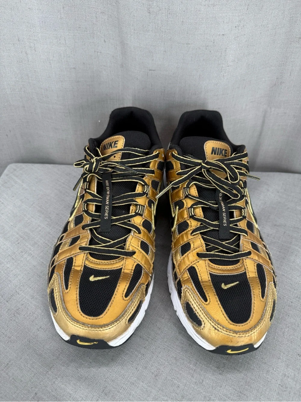 Nike P-6000 Running Shoes Black Metallic Infinite Gold HQ3030-700 Mens Size 9.5
